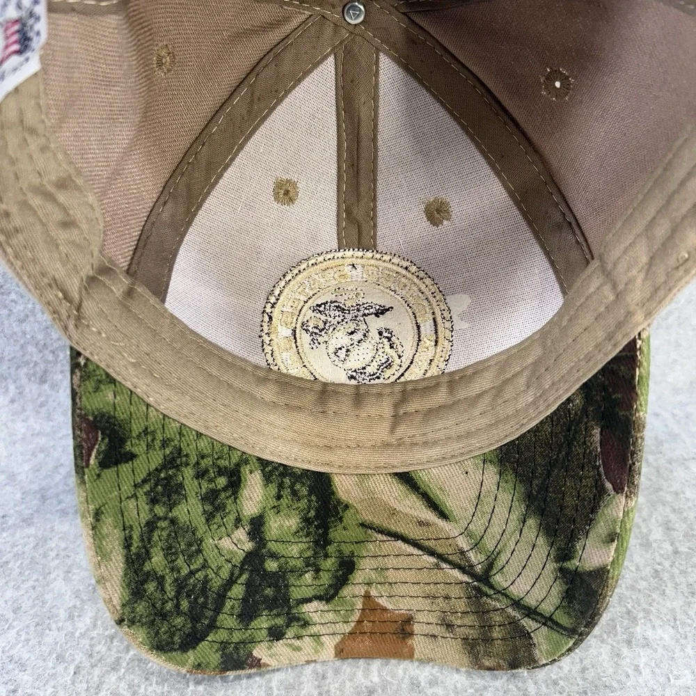 Grunt Apparel US Marine Corps Hat Camo Bill‎ Strapback Tan Cap